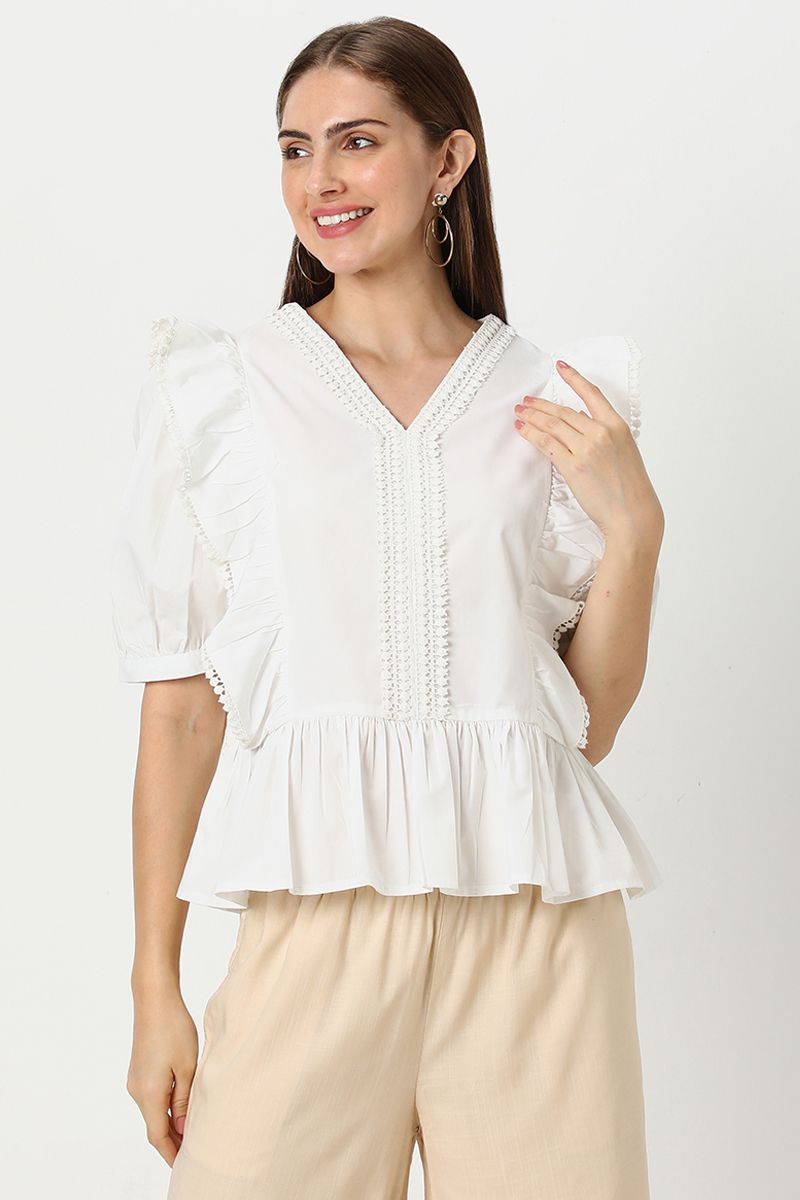 بلوزة نسائية مكشكشة