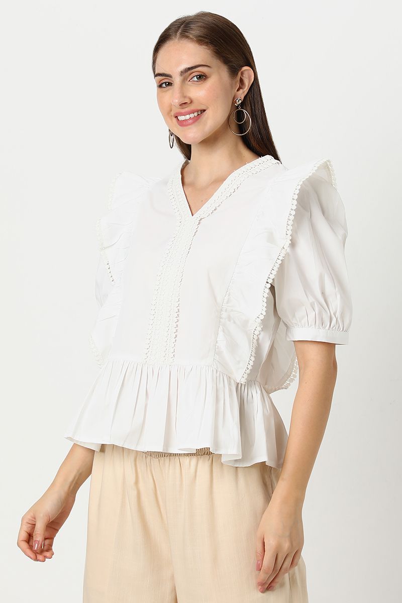 بلوزة نسائية مكشكشة