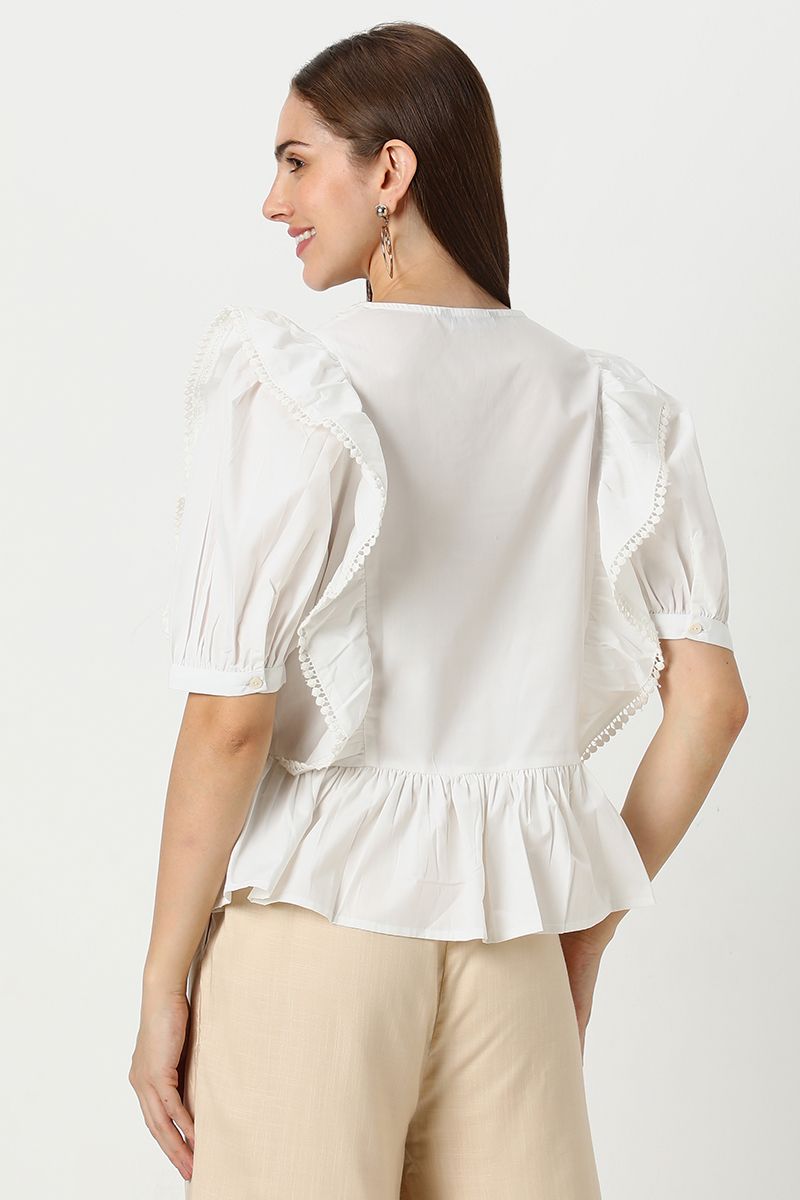 بلوزة نسائية مكشكشة