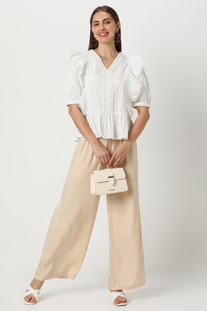 بلوزة نسائية مكشكشة