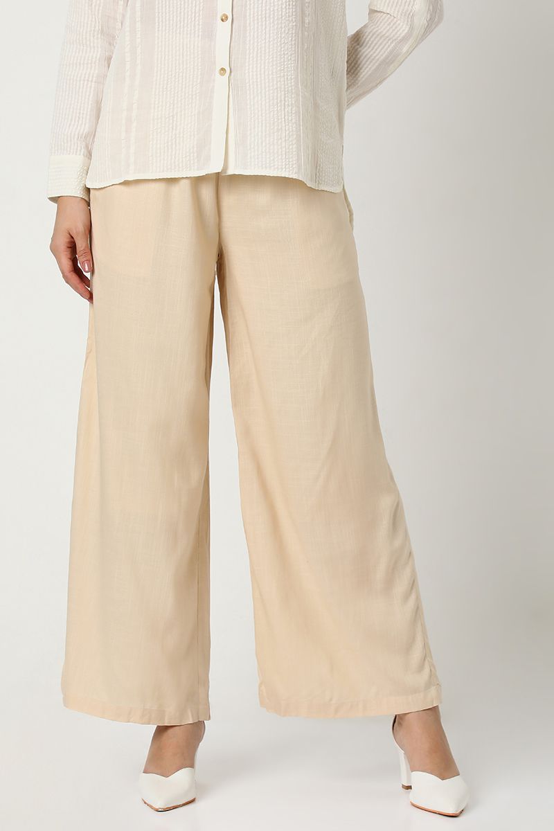 solid colored flowy women pants