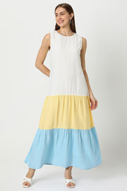 colored layered women maxi dress