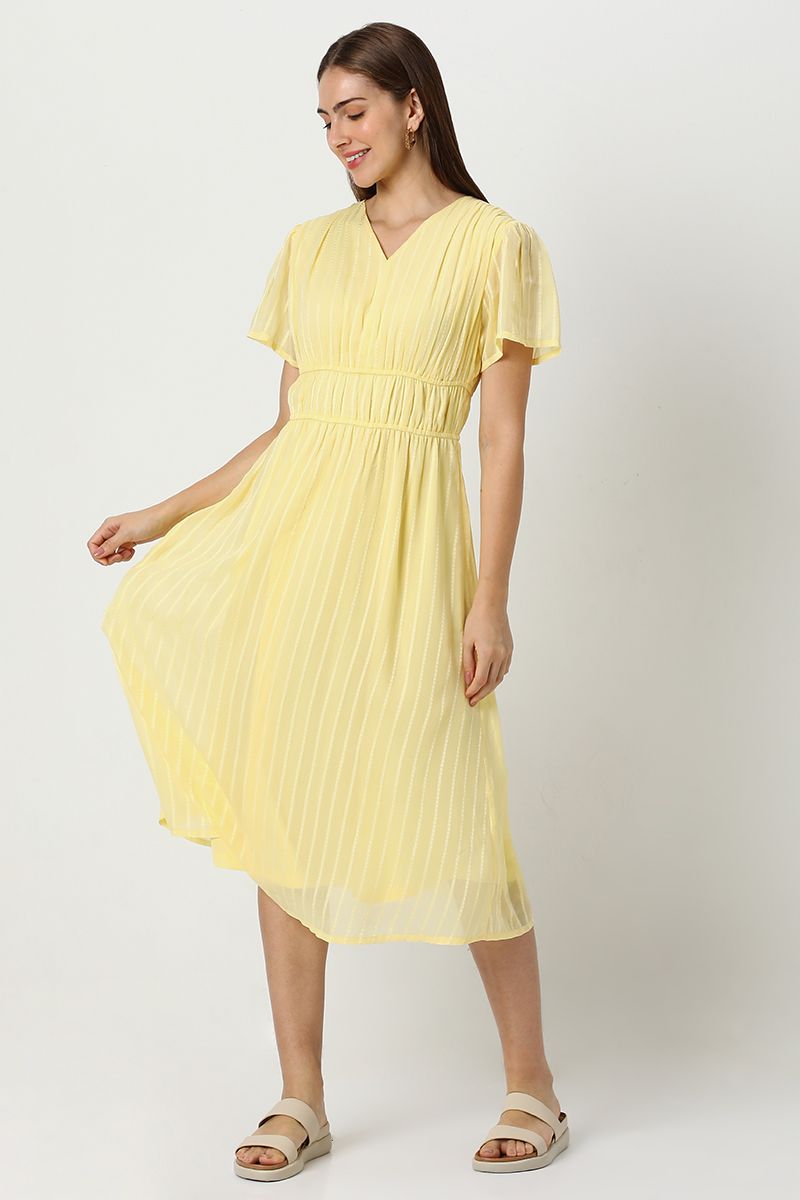 فستان نسائي مخطط برباط خلفي