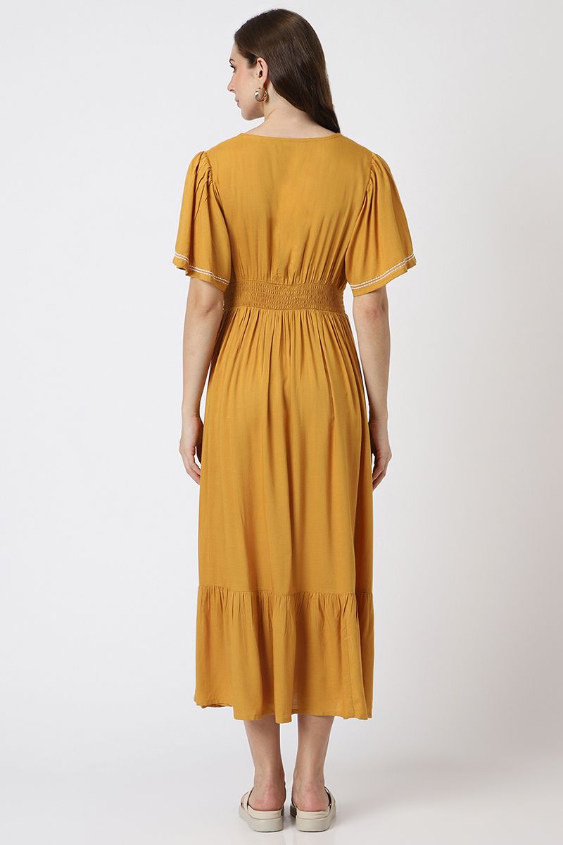 women longline dress with embroidery