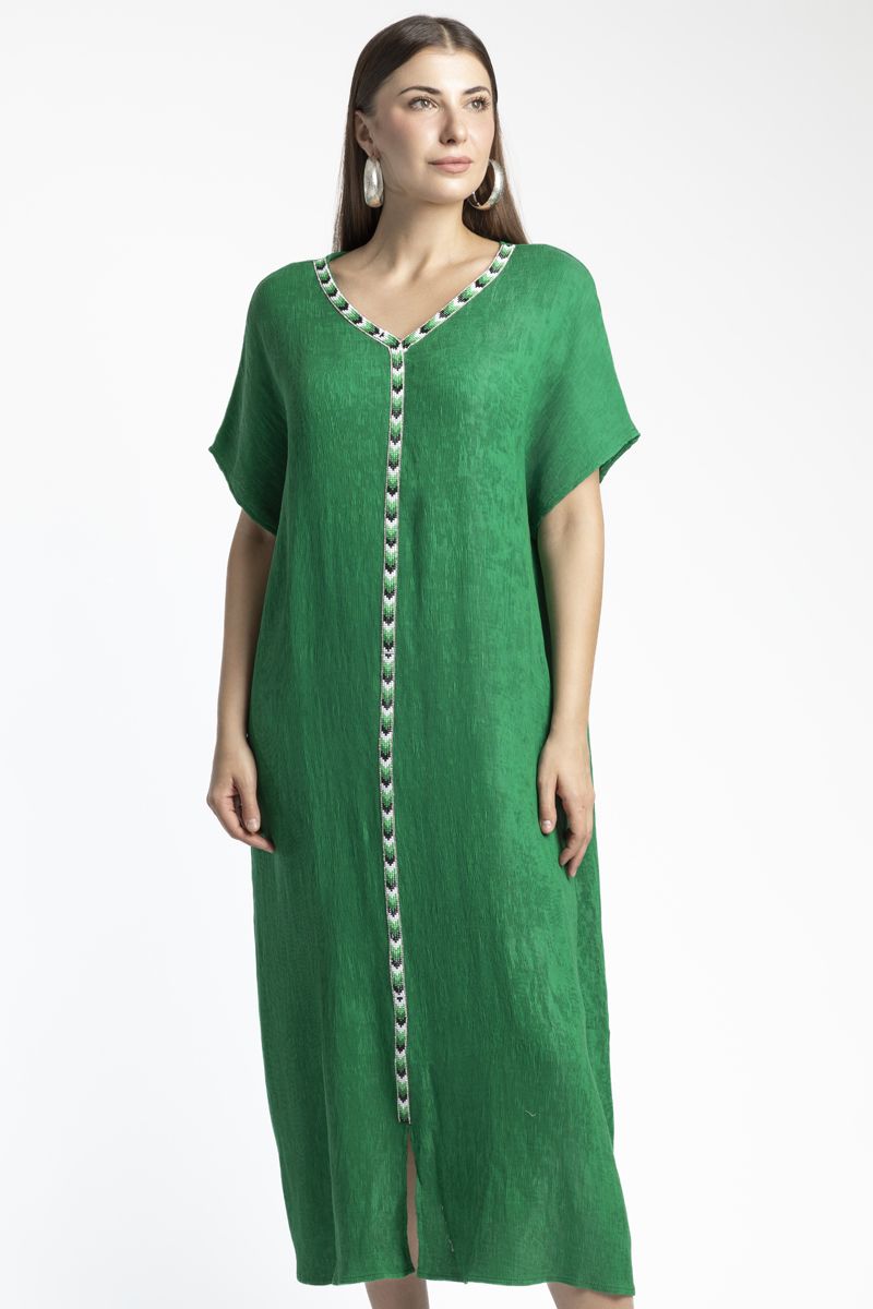 فستان نسائي بخامة منقوشة لليوم الوطني