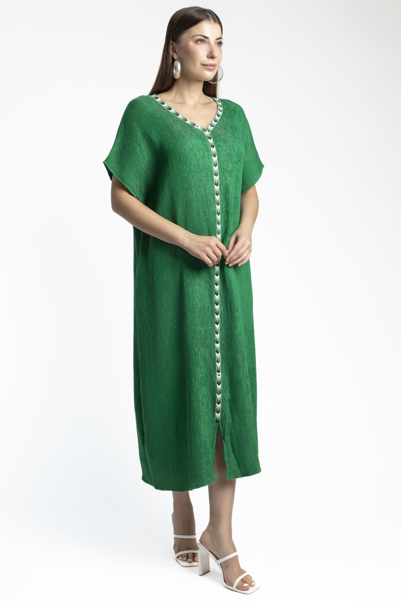 فستان نسائي بخامة منقوشة لليوم الوطني