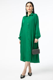 solid colored women shirt dress with pockets