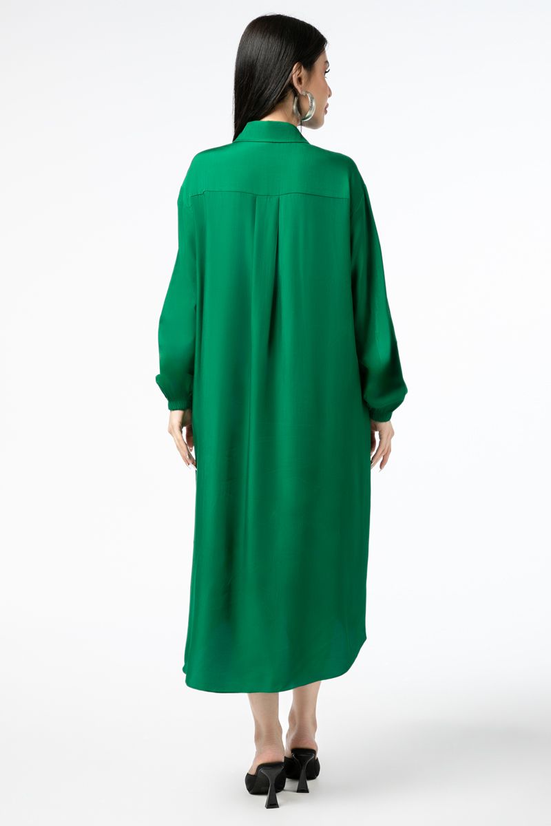 solid colored women shirt dress with pockets