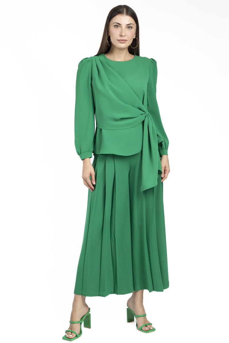 national day pleated flowy women pants