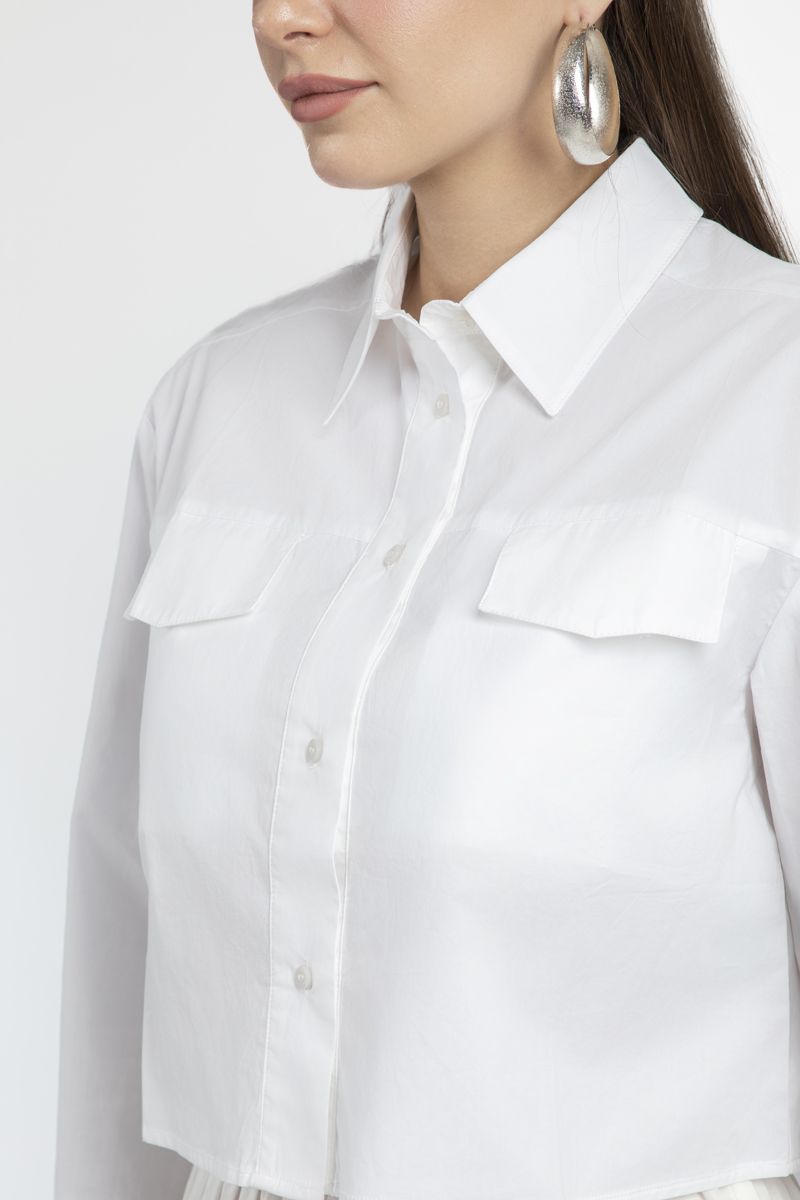 national day solid colored cropped women shirt