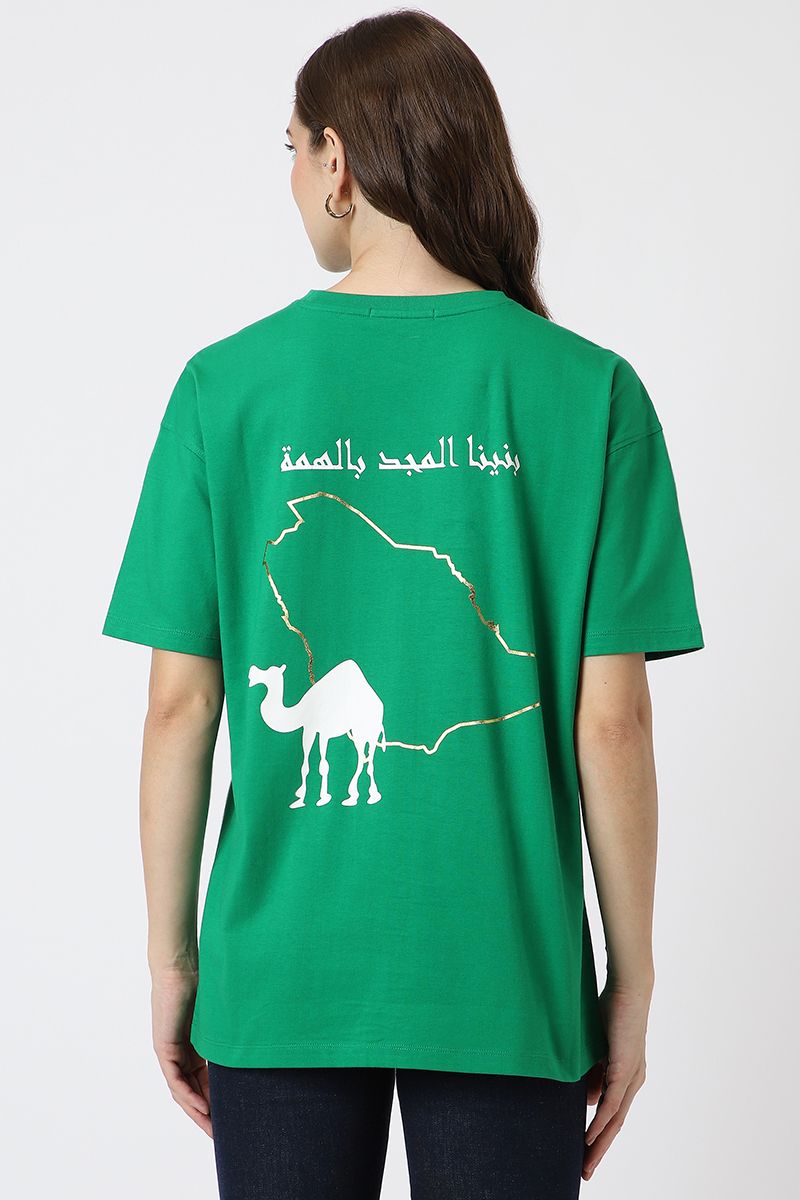 تيشيرت نسائية لليوم الوطني بطبع