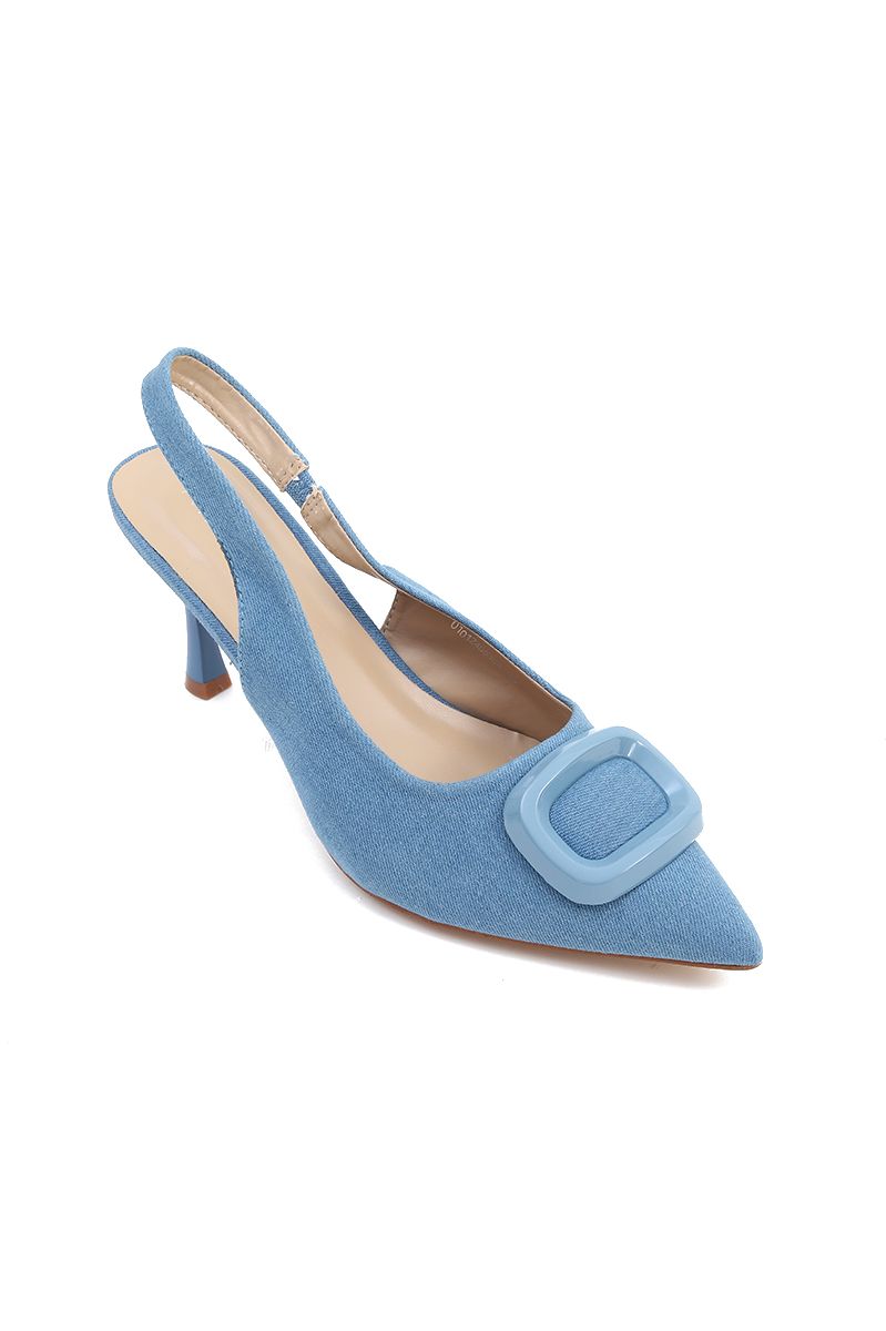classic women heeled shoes with elastic strap