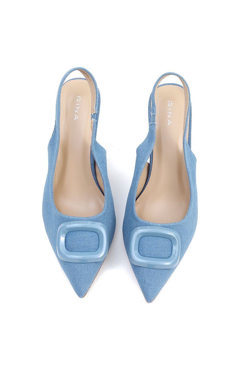 classic women heeled shoes with elastic strap