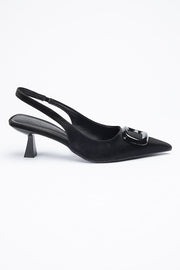 classic women heeled shoes with Tonal buckle detail