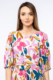 women floral cropped top