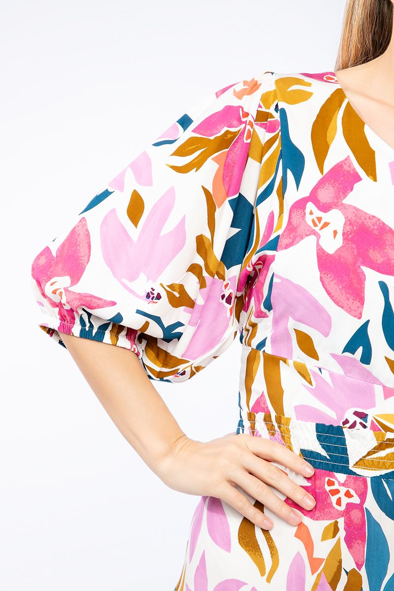 women floral cropped top