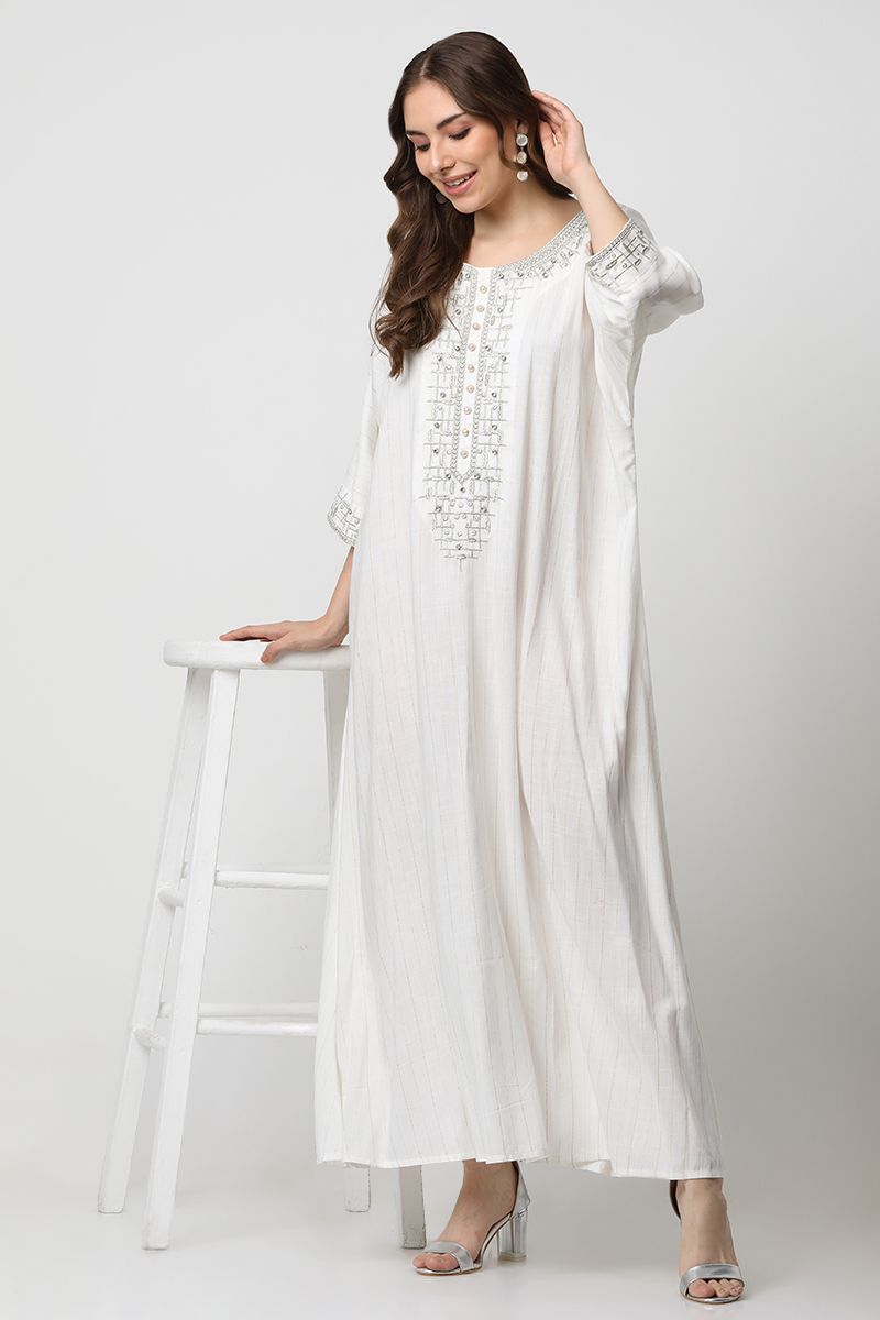 women maxi dress with embroidery