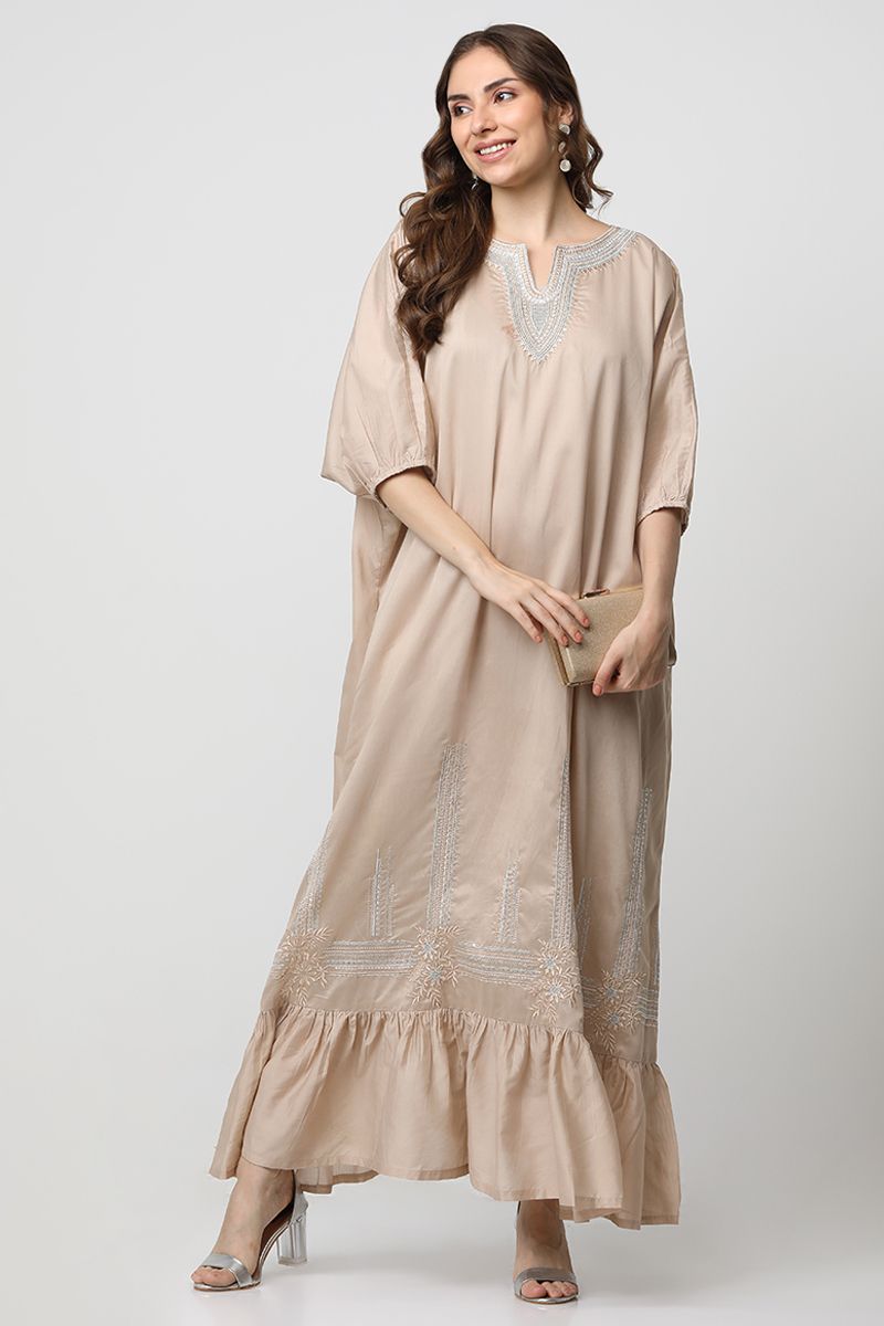 women maxi dress with embroidery