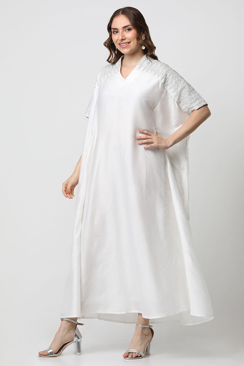 women maxi dress with embroidery