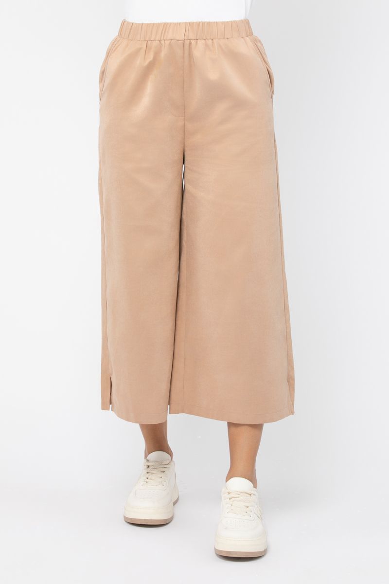 solid colored cropped women pants