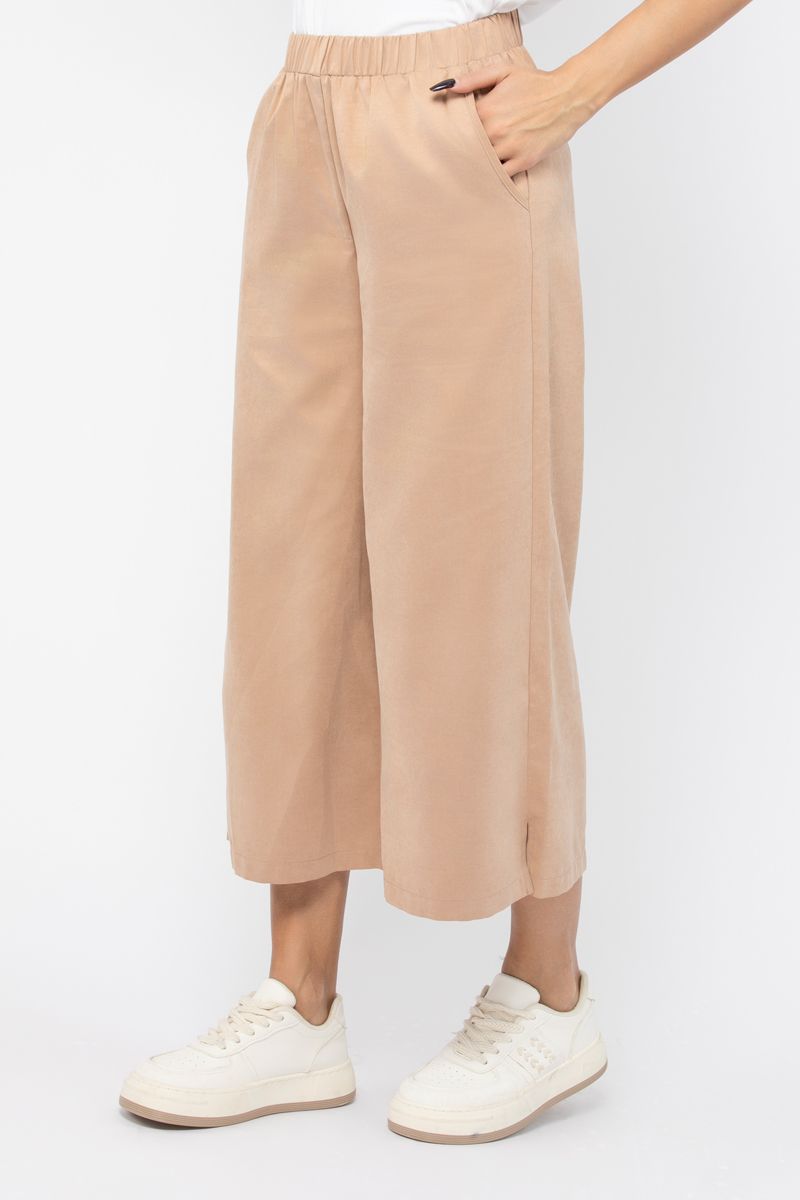 solid colored cropped women pants