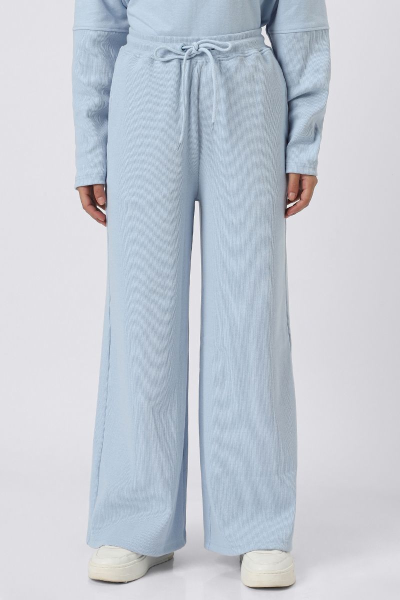 ribbed wide legs women sweatpants