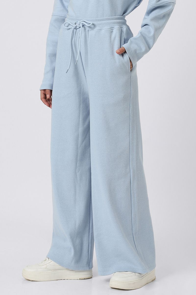 ribbed wide legs women sweatpants