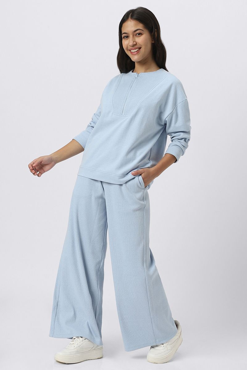 ribbed wide legs women sweatpants