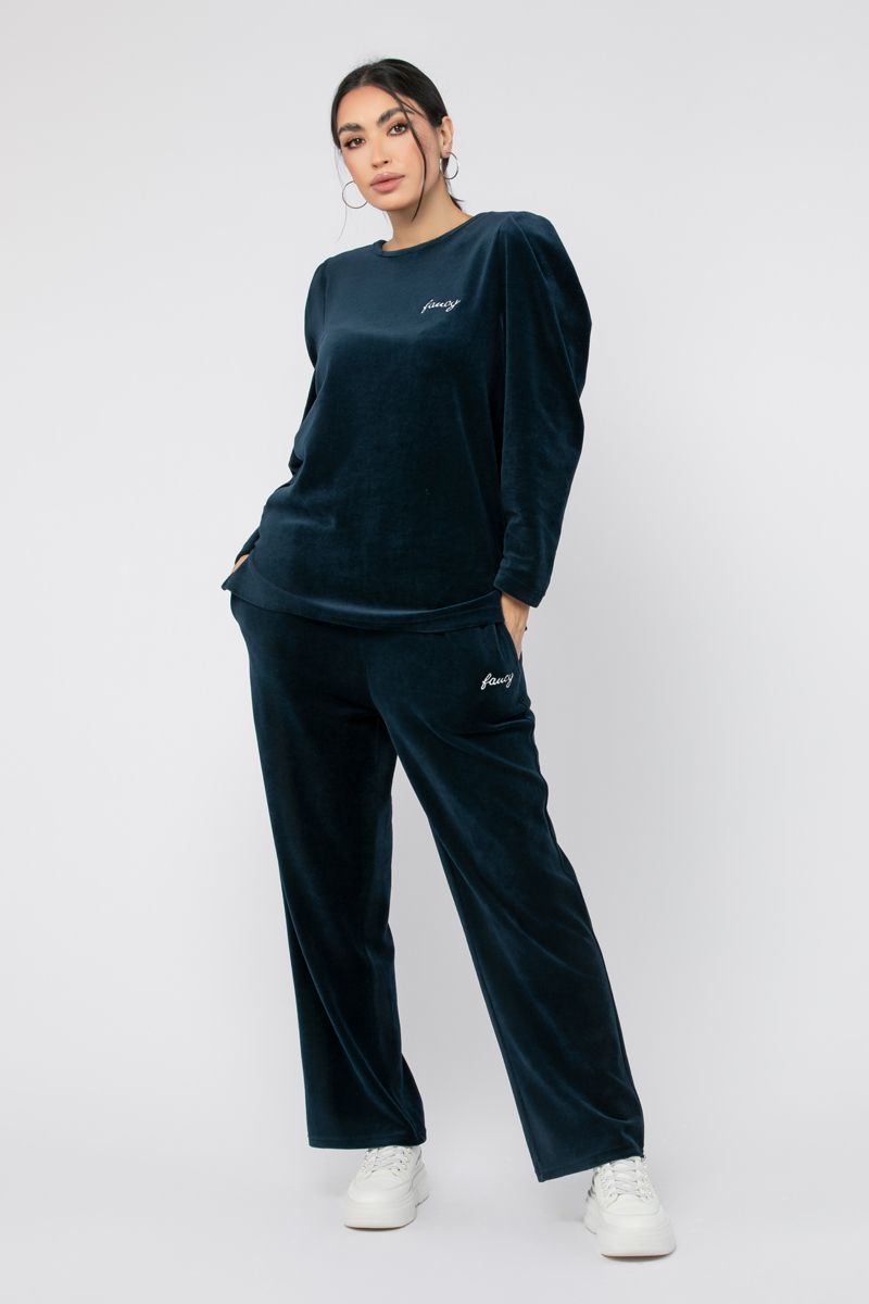 velvet fabric women top with embroidery