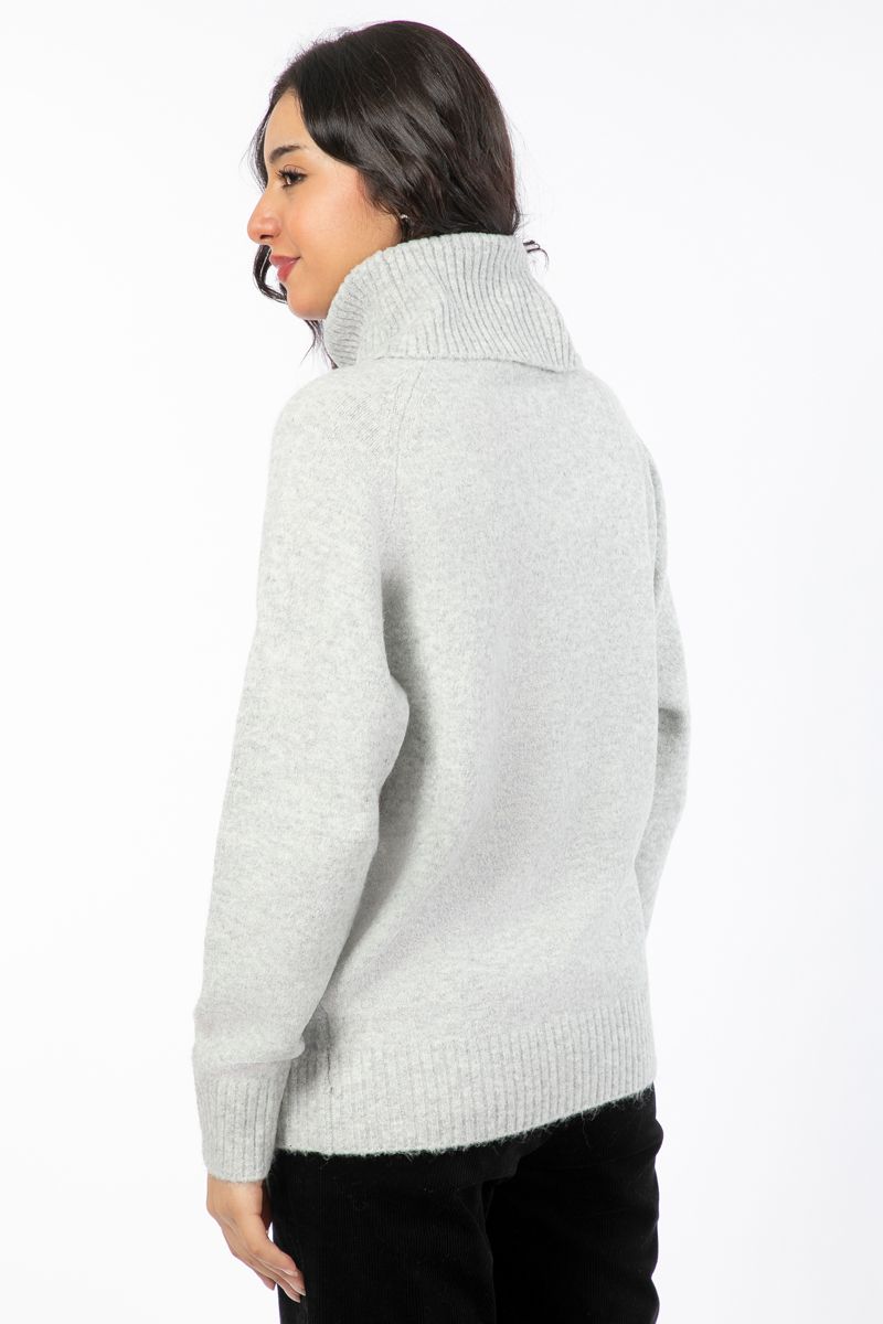 knitted women sweater with colored details