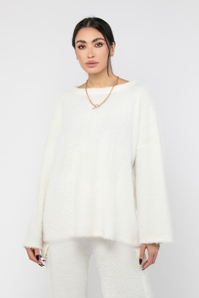 plush knitted women sweater
