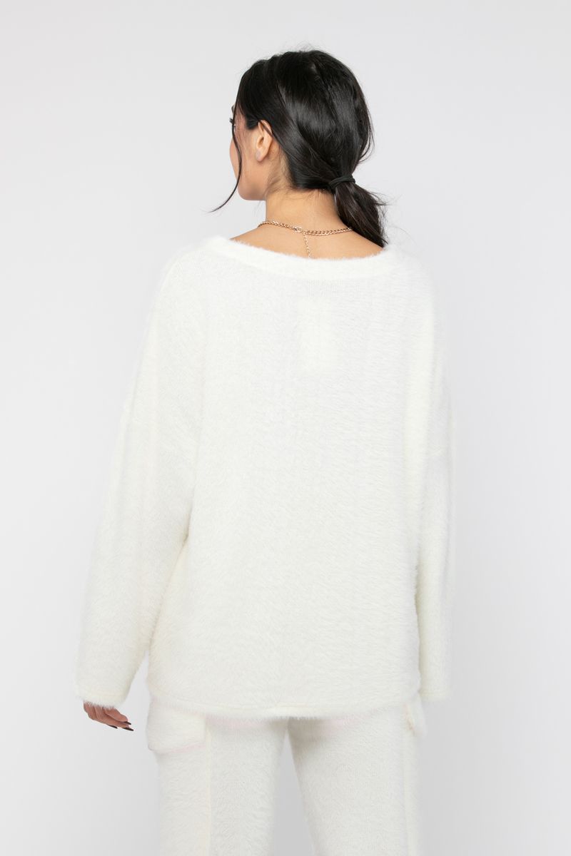plush knitted women sweater