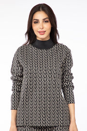 printed knitted women sweater