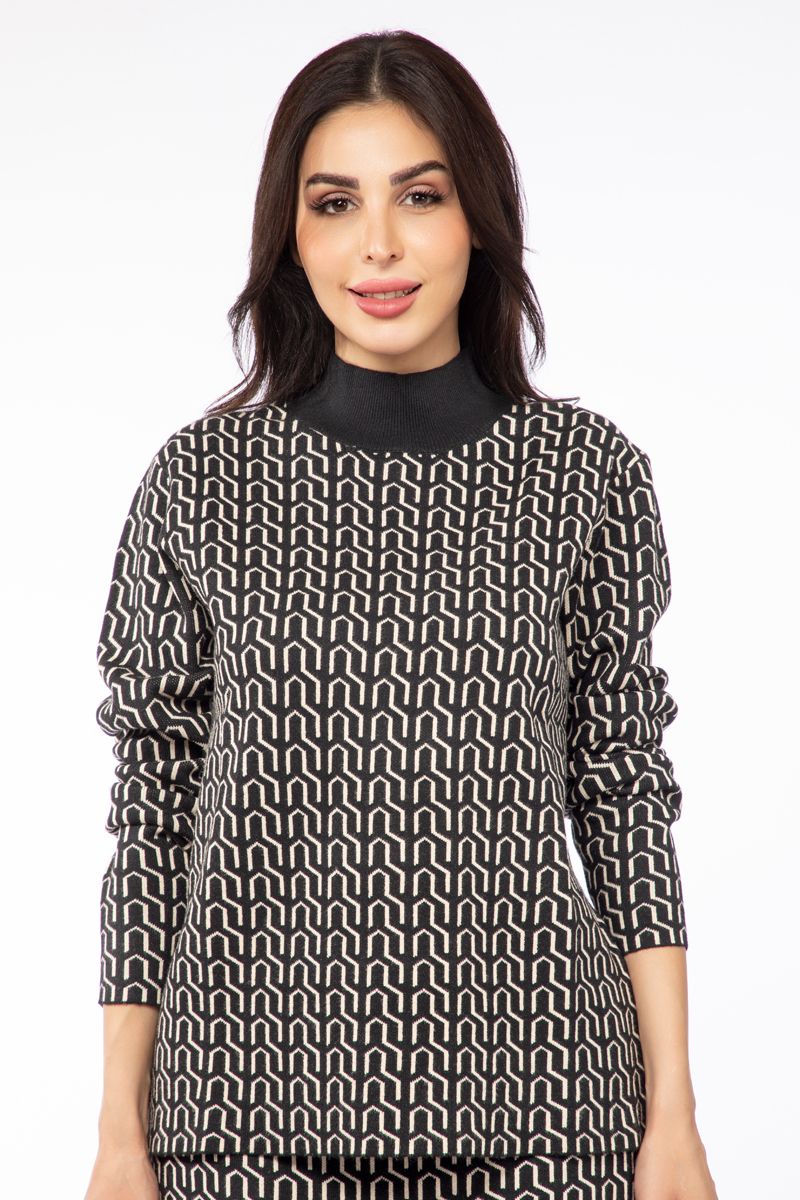 printed knitted women sweater