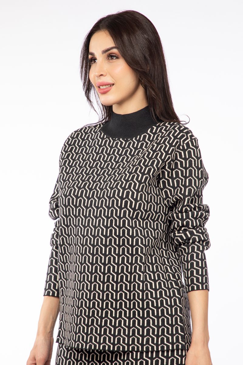 printed knitted women sweater