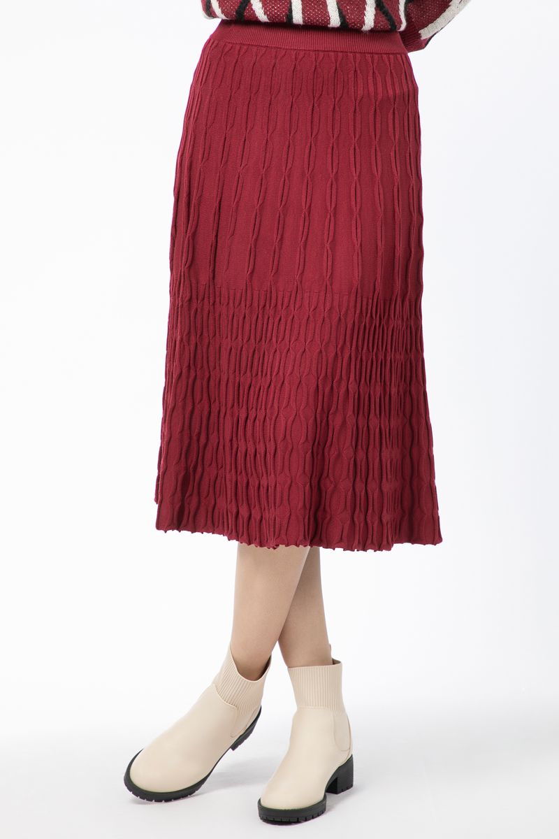 textured knitted women skirt