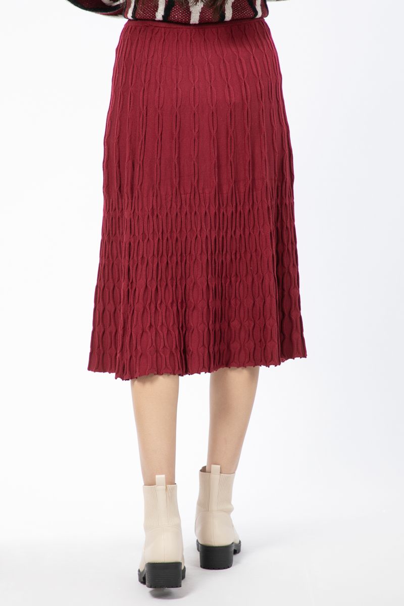 textured knitted women skirt