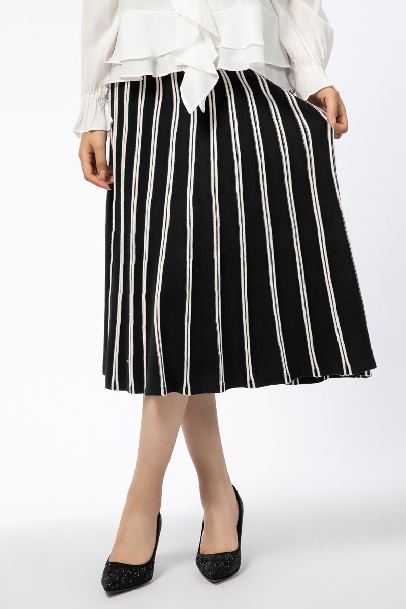 striped knitted women skirt
