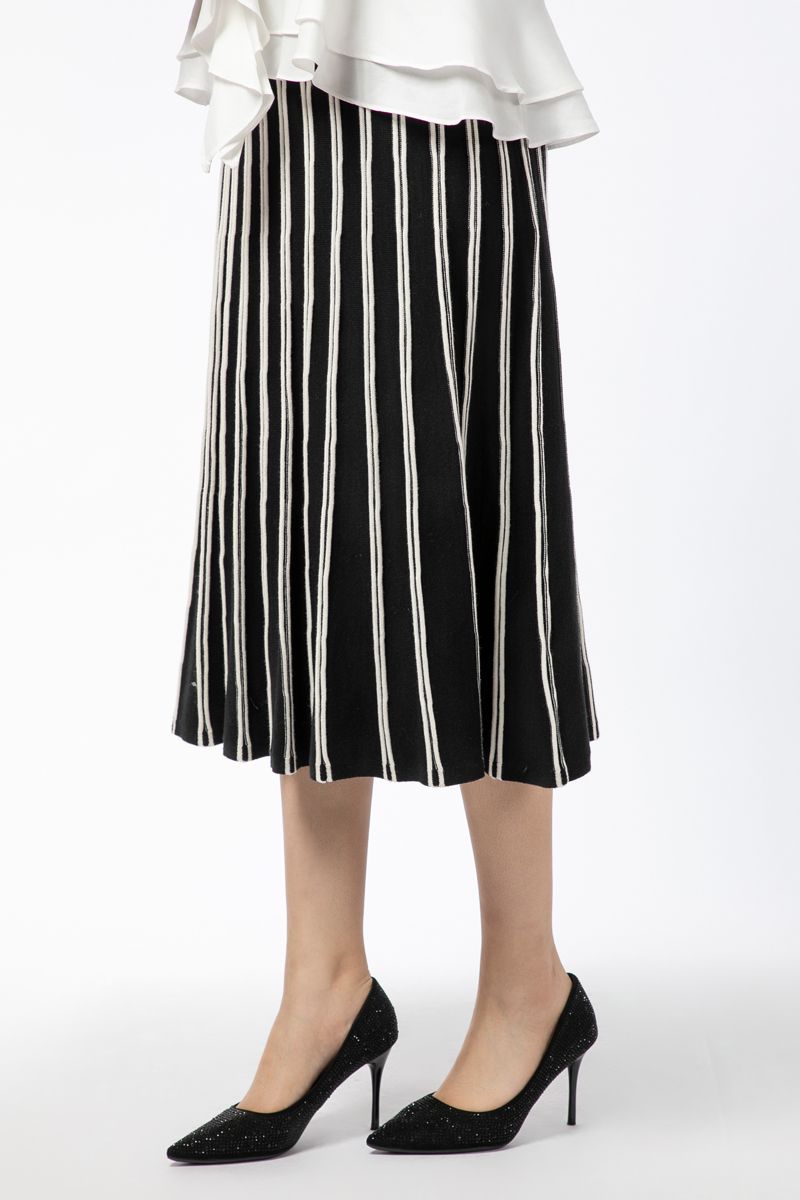 striped knitted women skirt