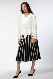 striped knitted women skirt