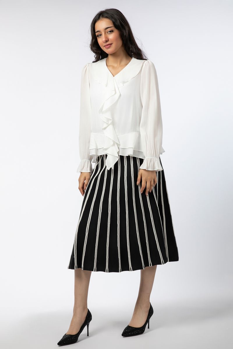 striped knitted women skirt