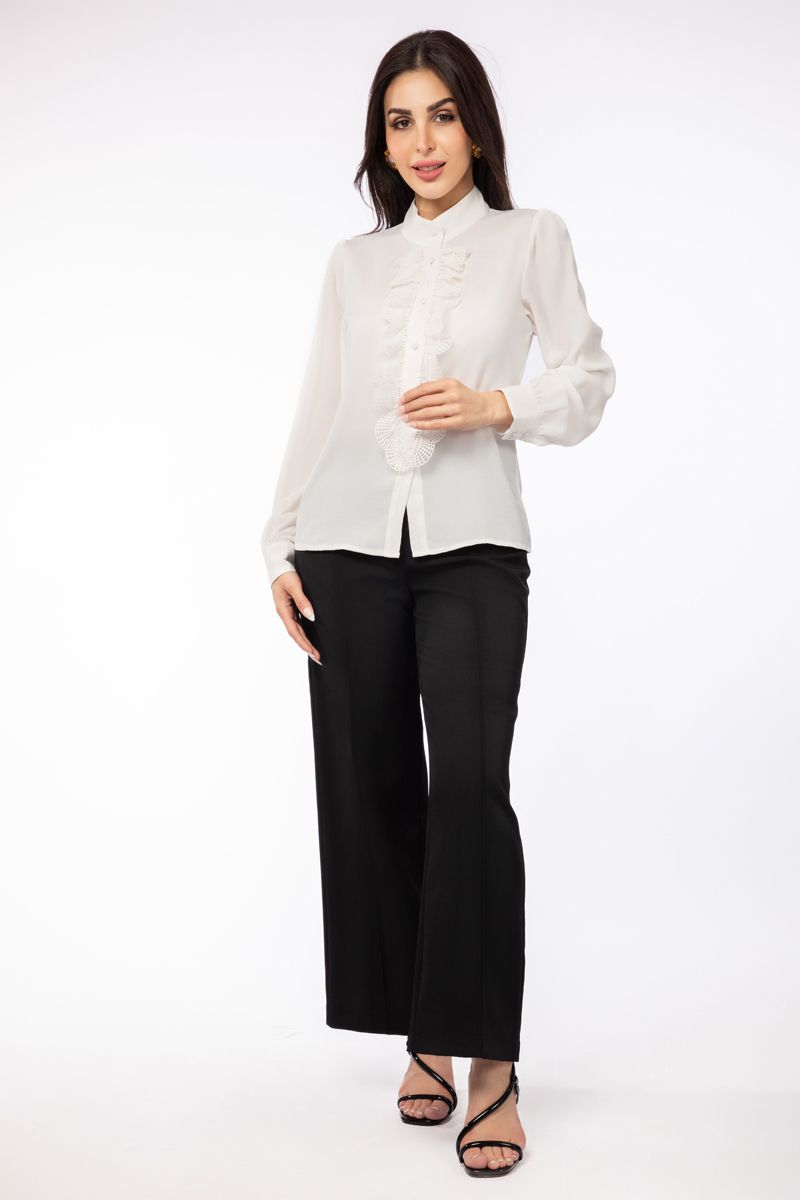 قميص نسائي بكشكش من الأمام