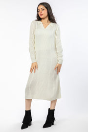 textured knitted women dress