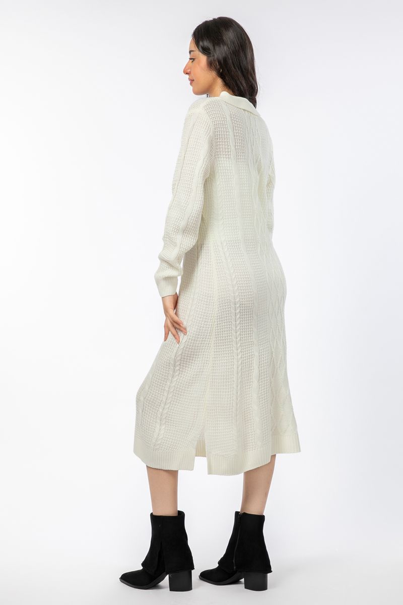 textured knitted women dress