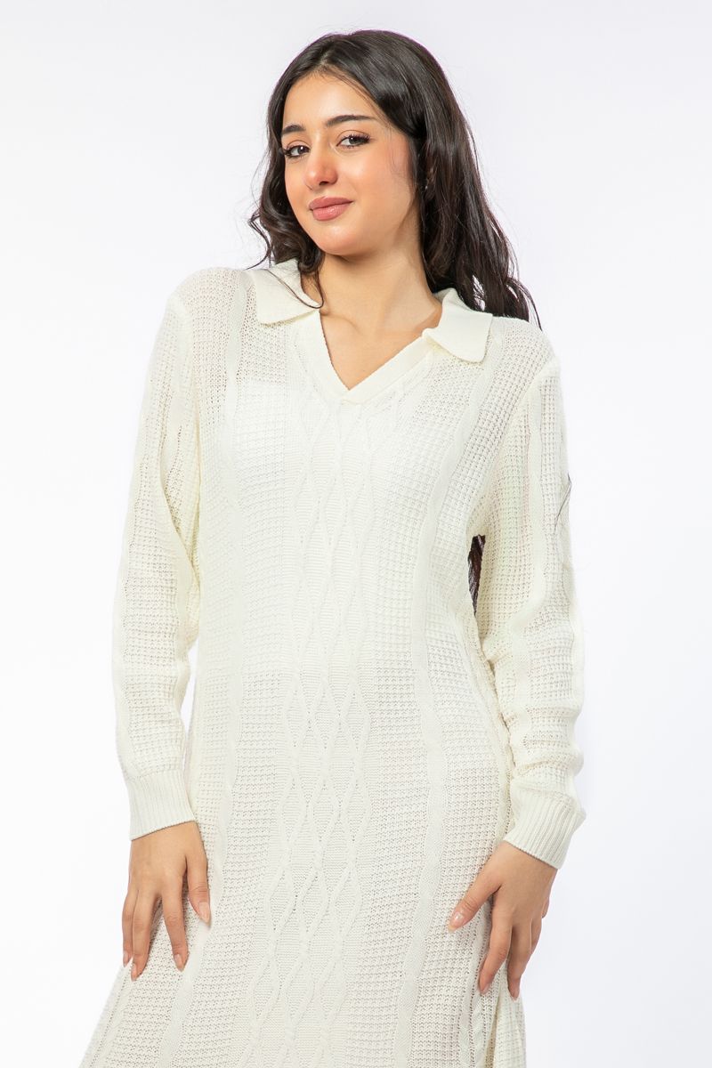 textured knitted women dress