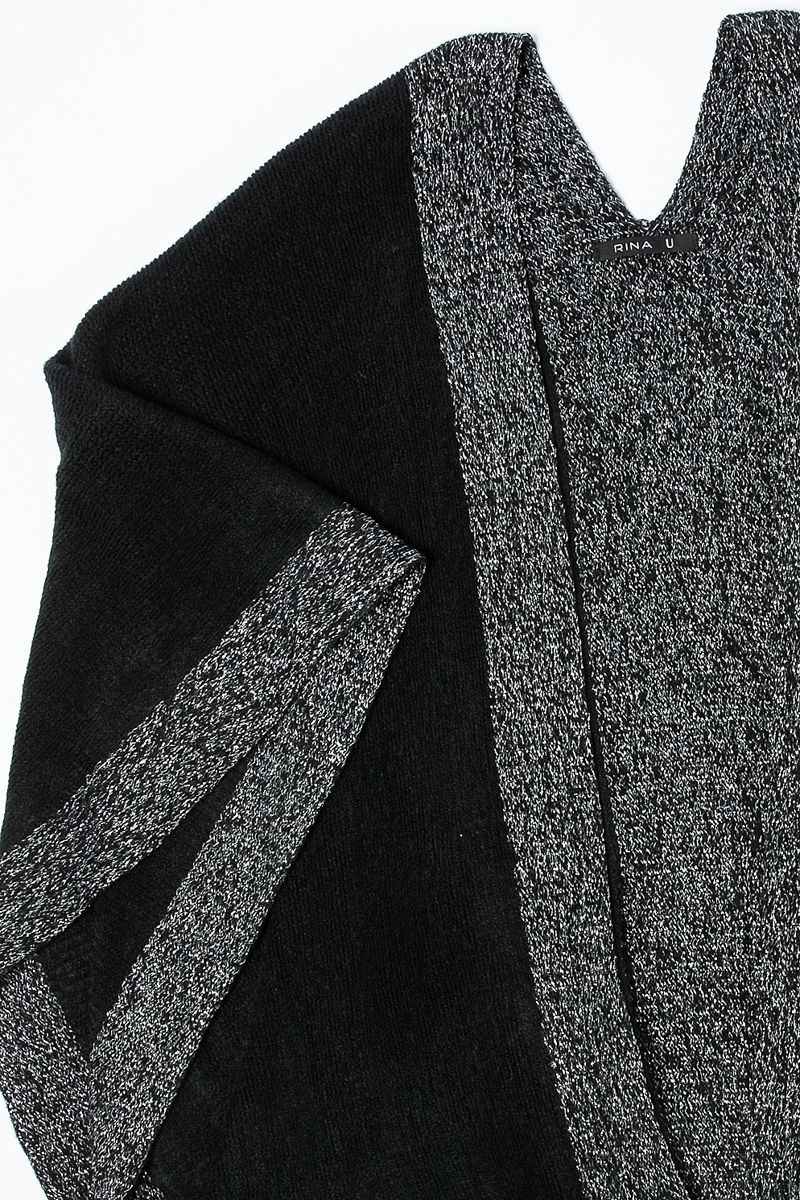 وشاح كتف بونشو نسائي متباين اللون