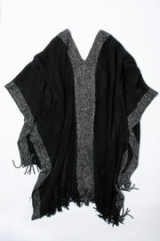 وشاح كتف بونشو نسائي متباين اللون