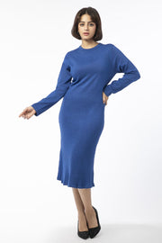 solid colored knitted women dress