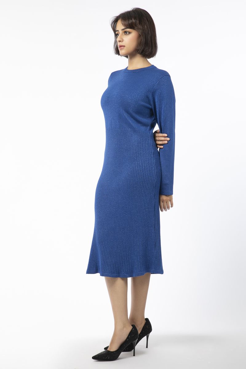 solid colored knitted women dress