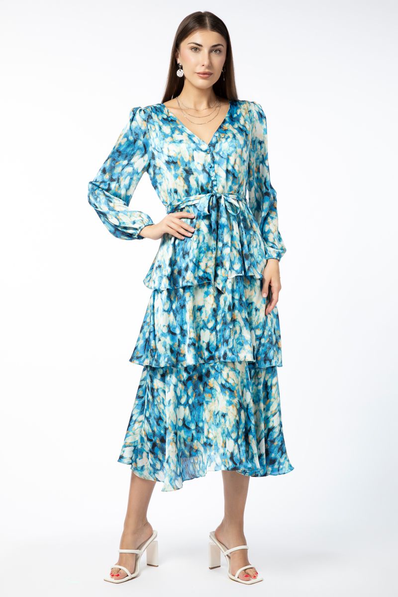 colored layered women dress